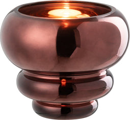 J-Line theelichthouder/vaas Julia - glas - pruim