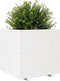 vidaXL - Plantenbak - 70x70x72 - cm - massief - grenenhout - wit