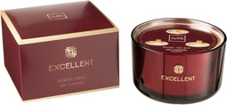 J-Line geurkaars Excellent - Rose Champagne - glas - rood - large - 40U