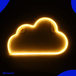 Neon Lamp - Wolk Warm Wit - Incl. 3 Batterijen- Neon Verlichting - Neon Led Lamp - Neon Wandlamp