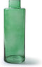 Jodeco Bloemenvaas Willem - transparant groen glas - 11,5 x 26 cm - fles vorm vaas