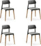 Kave Home Rigel - Stoel - Grijze kunststof zitting - Set van 4 (4 stuks)