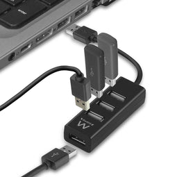 Ewent EW1123 - USB Hub 2.0 - 4 poorts - Zwart