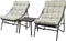 Home & Styling Tuinmeubel set - Fauteuils en bijzettafeltje - Zwart/Beige