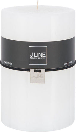 J-Line cilinderkaars - extra large - wit - 95U - 6 stuks