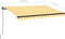 vidaXL - Luifel - handmatig - uittrekbaar - 350x250 - cm - geel - en - wit
