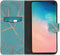 iMoshion Hoesje Geschikt voor Samsung Galaxy S10 Hoesje Met Pasjeshouder - iMoshion Design Softcase Bookcase - Goud / Meerkleurig / Blauw / Blue Graphic