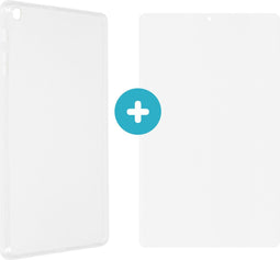 iMoshion Tablet Hoes Geschikt voor Samsung Galaxy Tab A 10.1 (2019) - iMoshion Softcase Backcover + Glas Screenprotector tablet - Transparant