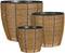 Mica Decorations Durban - Bloempot Buiten - Set van 3 - H36 x Ø40 cm - Lichtgewicht - Bruin (set van 3)