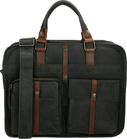 Barbarossa Ruvido Laptop Schoudertas 2-Vaks 15.4 Navy