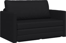 vidaXL - Vloersofa - Bed - 2-in-1 - Zwart - 124x71x78 - cm - Kunstleer