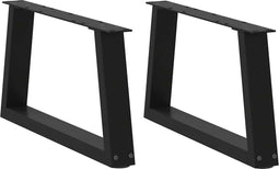 vidaXL - Eettafelpoten - 2 - st - V-vormig - 70x(30-31,3) - cm - staal - zwart