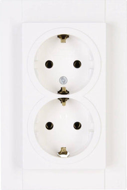 Kopp 929529008 Wandcontactdoos met randaarde Compleet 2-voudig HK 07 Zuiver wit 1 stuk(s)