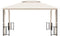 vidaXL - Prieel - met - zijwanden - en - dubbel - dak - 3x4 - m - crèmekleurig