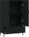 vidaXL - Hoge - kast - 69,5x31x115 - cm - bewerkt - hout - zwart