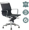 Feel Furniture - Luxe design bureaustoel van 100% rundleer - Lage rugleuning - Zwart