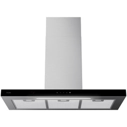 ETNA AB791RVS - Wandschouw afzuigkap - 632 m³/h - RVS met zwart glasdesign