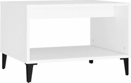vidaXL - Salontafel - 60x50x40 - cm - bewerkt - hout - wit