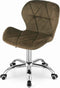Bureaustoel AVOLA DORY-21 Bruin, Velvet Zitting, Ergonomisch en Verstelbare Zithoogte, 5-Poot Chrome Basis, Geschikt voor Thuis en Kantoor, Max. 110 kg