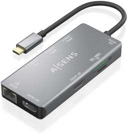 Aisens ASUC-9P018-GR - USB 3.2 Gen 1 Type-C - Ethernet 1Gbps - Grijs