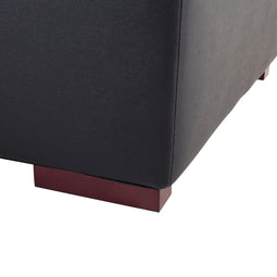 LUNGO - Ottomaan - Zwart - Leer