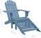 vidaXL - Tuinstoel - Adirondack - met - voetenbank - massief - vurenhout - blauw
