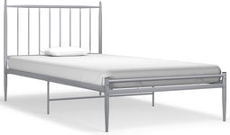 vidaXL - Bedframe - metaal - grijs - 100x200 - cm