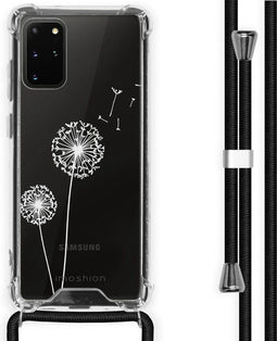 iMoshion Hoesje Geschikt voor Samsung Galaxy S20 Plus Hoesje Met Koord - iMoshion Design Hoesje met Koord - Wit / Transparant / Dandelion