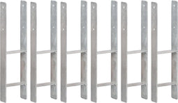 vidaXL Grondankers 6 st 14x6x60 cm gegalvaniseerd staal zilverkleurig