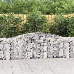 vidaXL - Schanskorven - 7 - st - gewelfd - 400x30x100/120 - cm - ijzer