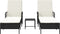 vidaXL - Ligbedden - 2 - stuks - met - Kussens - en - Tafel - Zwart - Poly - Rattan