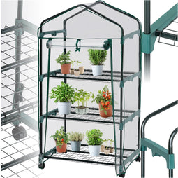 tectake® - Broeikas Hobbykas - 3 planken - 69x49x133 cm