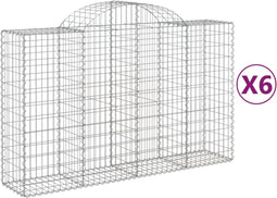 vidaXL - Schanskorven - 6 - st - gewelfd - 200x50x120/140 - cm - ijzer