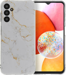 imoshion Hoesje Geschikt voor Samsung Galaxy A14 (5G) / A14 (4G) Hoesje Siliconen - imoshion Design hoesje - Meerkleurig / White Marble