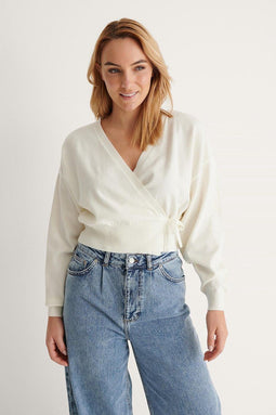 NA-KD Overlap Knitted Dames Vest - Maat S