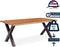 Feel Home - 180x90 Eettafel - Massief Glad Boomstamblad Eiken - 5 cm dik - X Frame