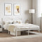 vidaXL - Bedframe - met - hoofdbord - metaal - wit - 140x190 - cm
