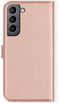 Selencia Galaxy S21 FE - Echt Lederen Bookcase - 3 Pashouders - Roze