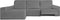 Hoes voor chaise longue met lange armleuning links Eysa ROC Lichtgrijs 180 x 120 x 360 cm