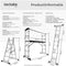 tectake® 4-in-1 Ladder - Multifunctionele Aluminium Vouwladder - Draagvermogen tot 150 kg - Hoogte uitgestrekt ca. 275 cm