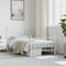 vidaXL - Bedframe - met - hoofd- - en - voeteneinde - metaal - wit - 100x190 - cm