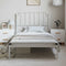 vidaXL - Bedframe - met - hoofdbord - metaal - wit - 100x200 - cm