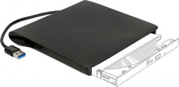 DeLOCK behuizing voor 5,25'' Ultra Slim SATA drives (9,5mm) - USB3.0 (USB-A) / zwart