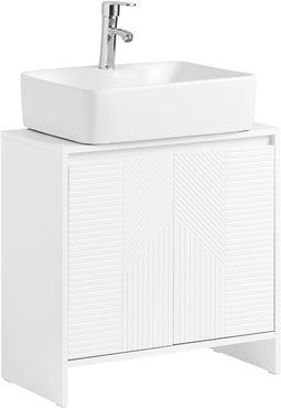 SoBuy BZR157-W - Wastafelkast - Verstelbare inlegplaat - Wit