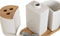 Badset Home ESPRIT Wit Natuurlijk Bamboe Dolomite 19,5 x 10 x 19 cm