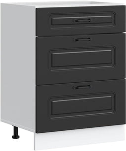 vidaXL - Keuken - onderkast - Kalmar - bewerkt - hout - zwart