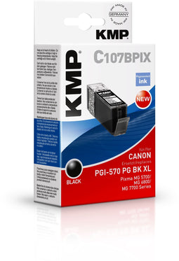 KMP C107BPIX - Inktcartridge - Zwart - 22 ml - 500 pagina's (1 stuk)
