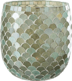 J-Line windlicht Mozaiek - glas - aqua - large