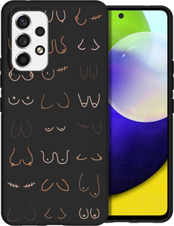 iMoshion Hoesje Geschikt voor Samsung Galaxy A53 Hoesje Siliconen - iMoshion Design hoesje - Zwart / Boobs all over - Black