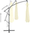 vidaXL - Zweefparasol - met - LED-verlichting - en - metalen - paal - 350 - cm - zand